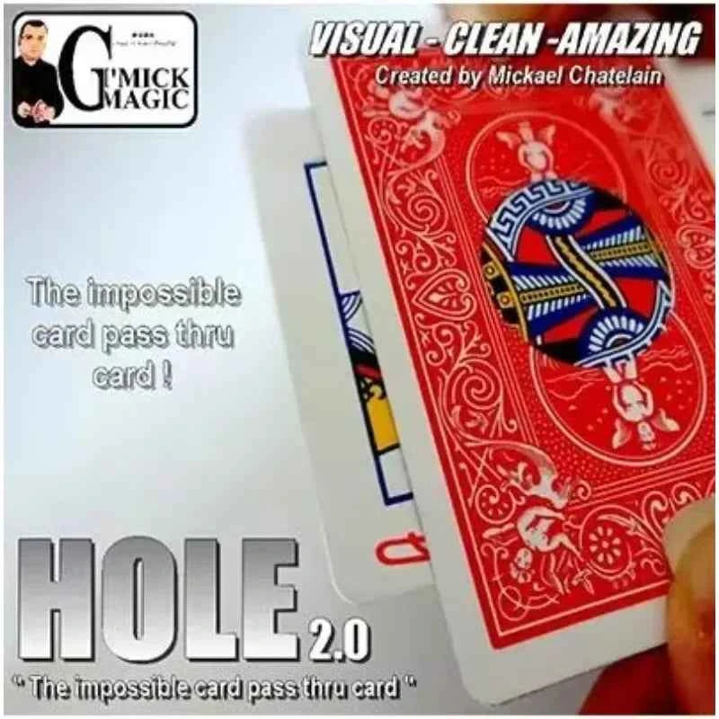 HOLE 2.0 By Mickael Chatelain Magic Tricks Card Magia Close Up Magic Props Sreet Mind Illusions Accessories Mentalism