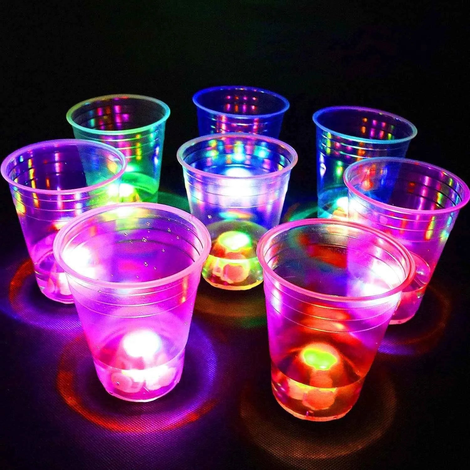 LED Glowing Party Cups Light Up Flashing Plastic Cup for Night Club Rave Wedding Birthday Event Favor Decoration Supplies Bulk