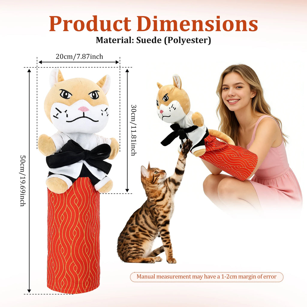 Karate Kitty Puppet Cat Wrestling Plush Play Glove Pet Interactive Dolls Fun Soft Cat Wrestling Boxing Glove Hand Puppets - Big Tim's Magic Emporium