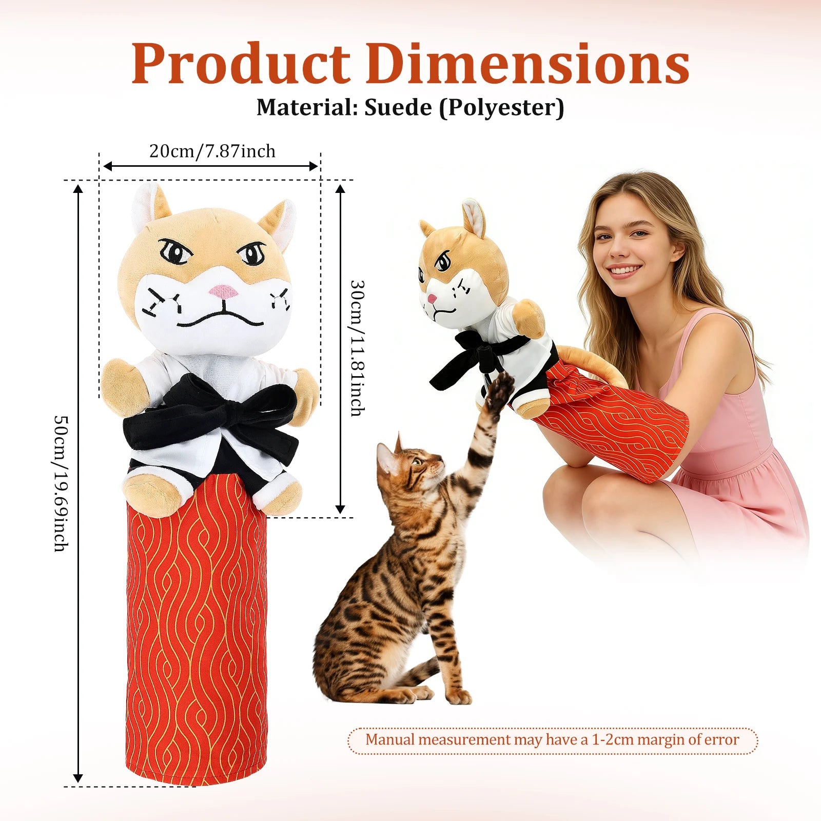 Karate Kitty Puppet Cat Wrestling Plush Play Glove Pet Interactive Dolls Fun Soft Cat Wrestling Boxing Glove Hand Puppets - Big Tim's Magic Emporium