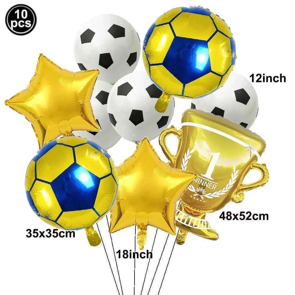 Soccer Party Decoration Balloons Soccer Balls Football Sneakers Trophy Foil Balloons for Birthday Sports Theme Party Supplies
