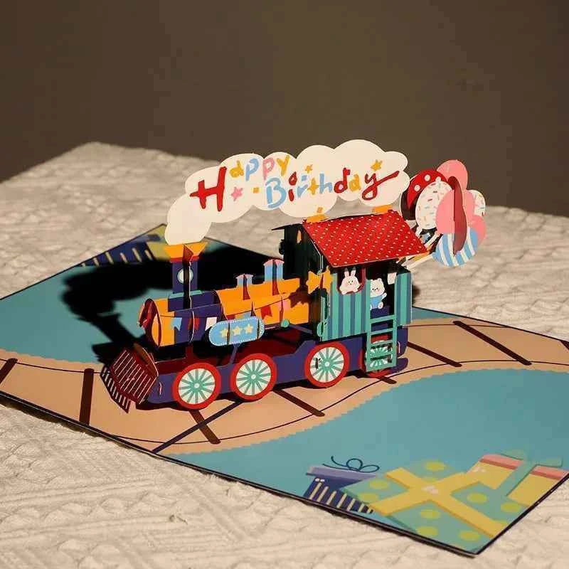 Happy Birthday Greeting Cards 3D Pop Up Card Birthday Cake Greeting Cards with Envelope Birthday Gifts to Family Friends Lovers