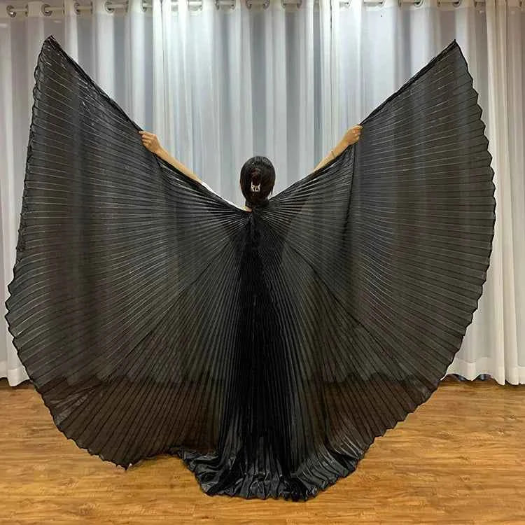 Oriental Style Dance Accessories Stage Performance Props Egyptian Wings 300 Degrees Belly Dance Isis Wings with Sticks