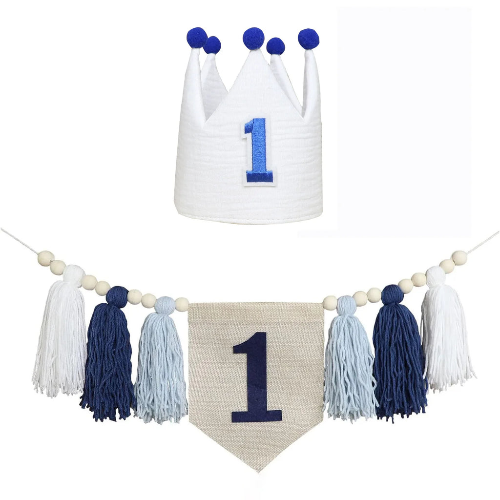 Baby Boy Girls First 1st Birthday Party Decorations Backdrop Wall Hangings Decorative for Kids Bedroom Nursery Wall Decor