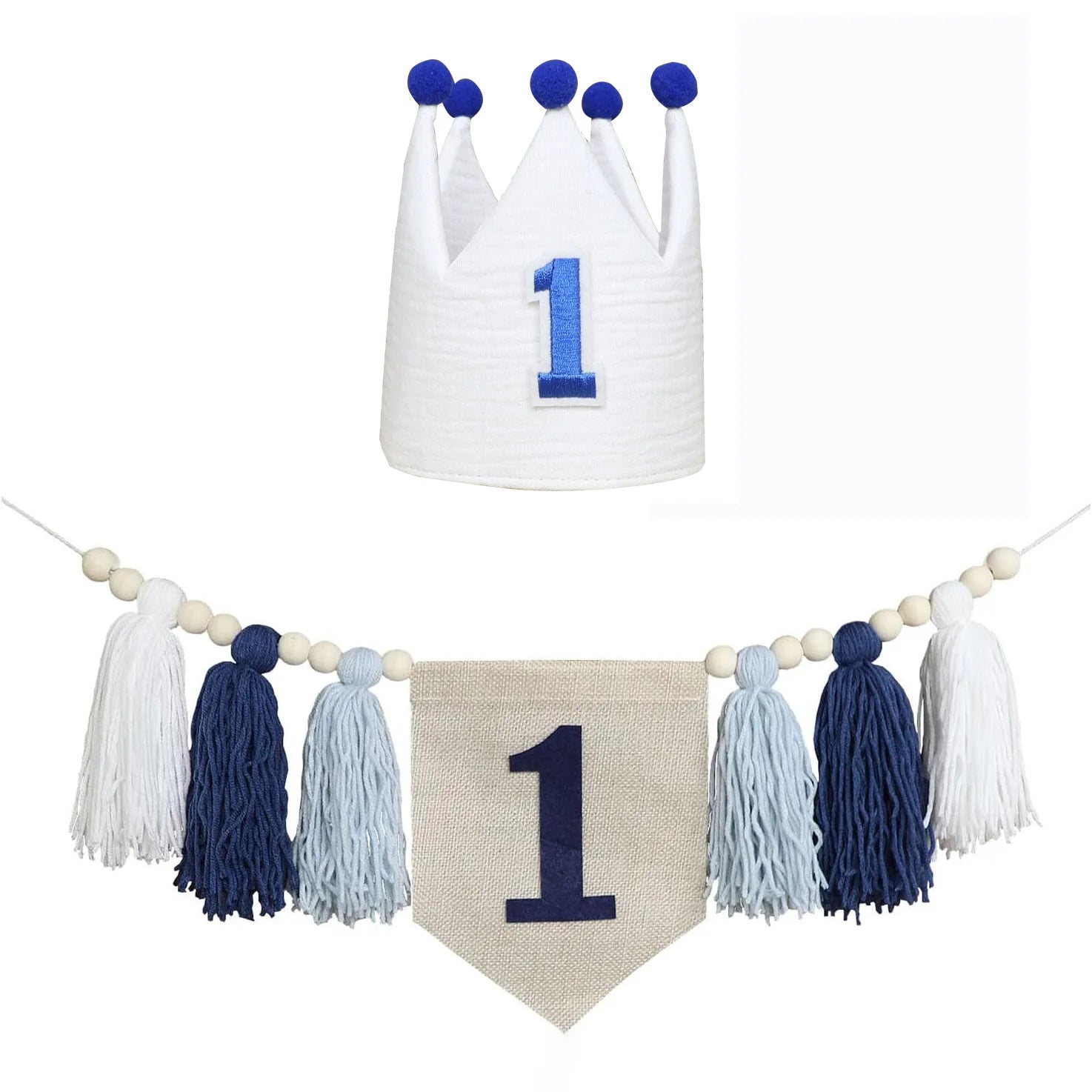 Baby Boy Girls First 1st Birthday Party Decorations Backdrop Wall Hangings Decorative for Kids Bedroom Nursery Wall Decor