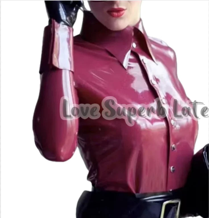 Long sleeve top blouse made of 0.4mm thickness natural latex materials Halloween Party ( SHIRT ONLY) - Big Tim's Magic Emporium