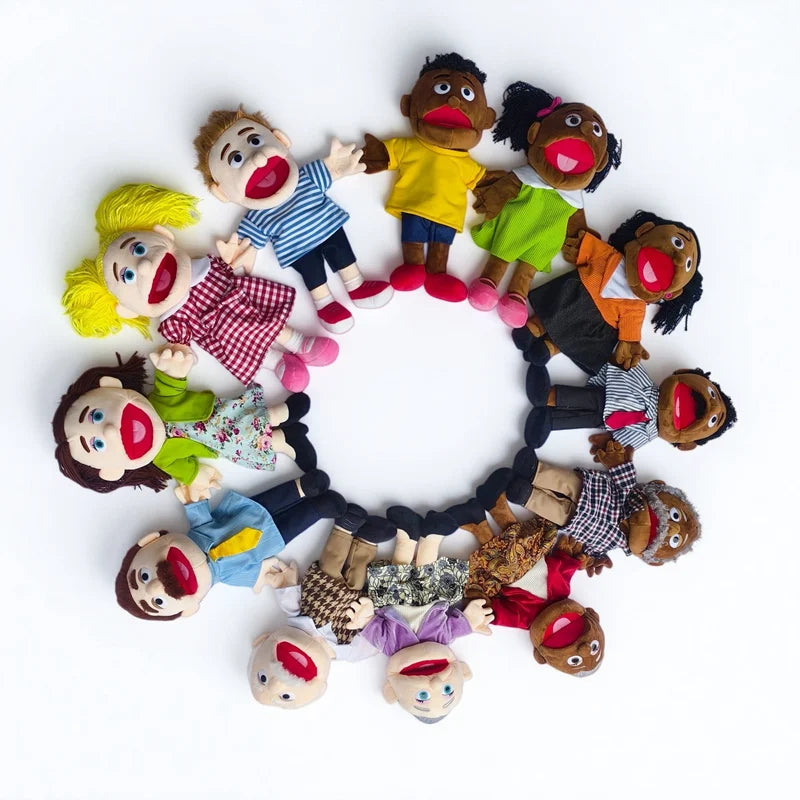 Family Hand Puppets – 38cm Plush Character Puppets for Storytelling & Role Play - Big Tim's Magic Emporium