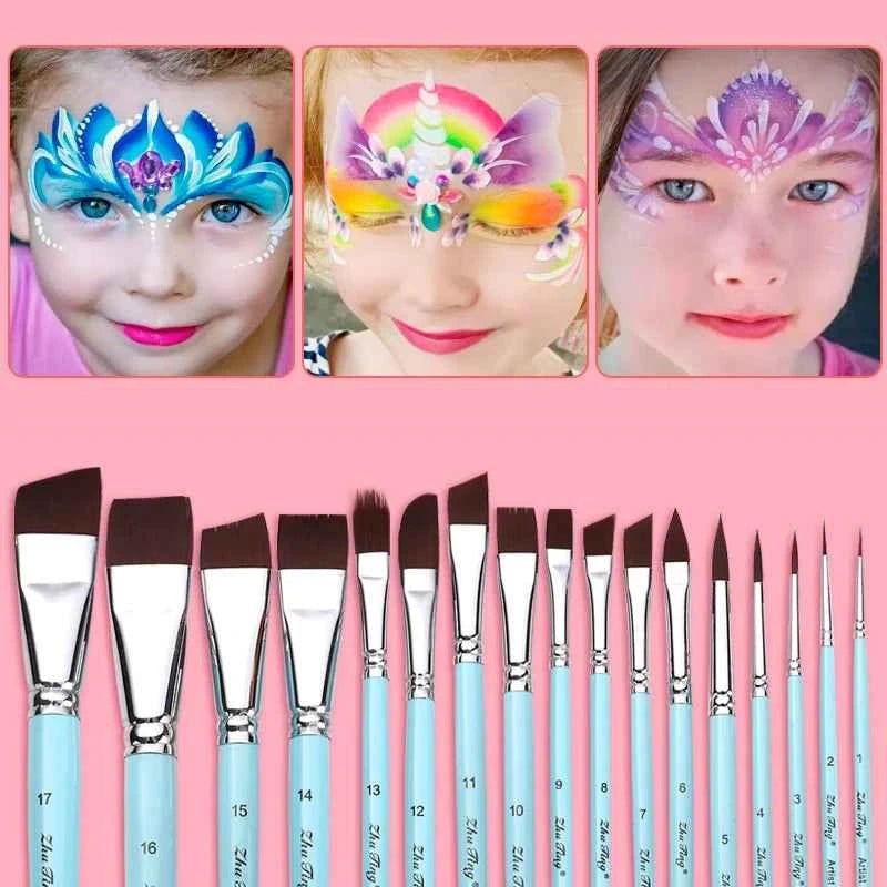 Body Pinting Face Body Art Paint Multifunctional Professional Paint Brushes Set Wooden Handle Nylon Brush Oil Painting Brushes