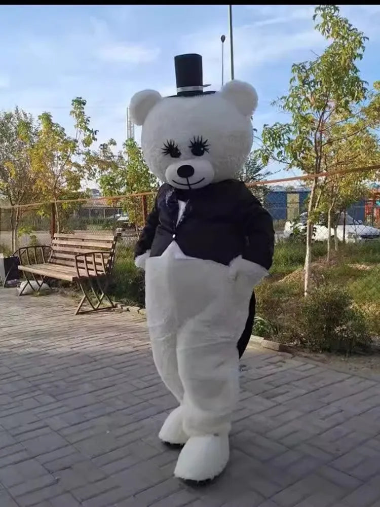 New Bear Mascot Costume Teddy Bear Easter Bunny Cartoon Doll Wedding Party Performance Costume Halloween Fancy Dress
