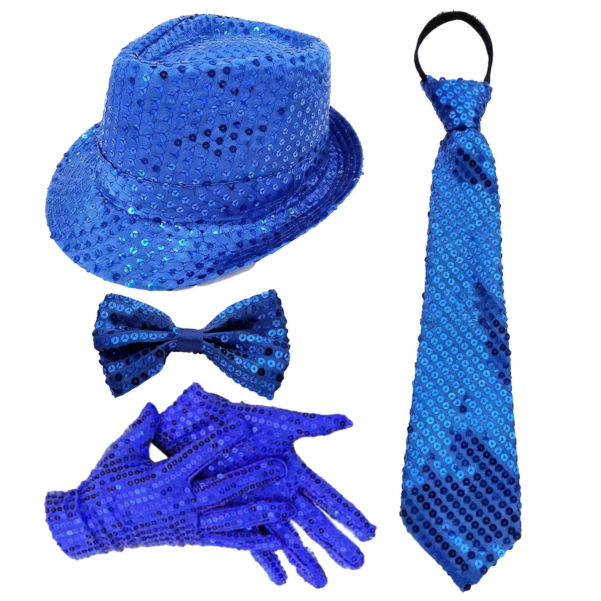 70S Disco Performance Props Sequined Hats Ties Gloves Suspenders Stage Performance Halloween and Christmas Clothing Accessories