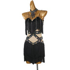 Professional Latin Dance Competition Dress & Tassel Fringe Performance Outfit
