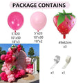 110pcs Strawberry Party Balloon Garland Arch Kit Pink Rose Red Latex Balloons for Birthday Party Girls Baby Shower Decorations