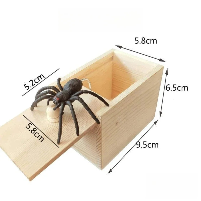 New Trick Spider Funny Scare Box Wooden Hide Box Quality Prank Wooden Scare box Fun game prank Prank Friends toy holiday gift - Big Tim's Magic Emporium