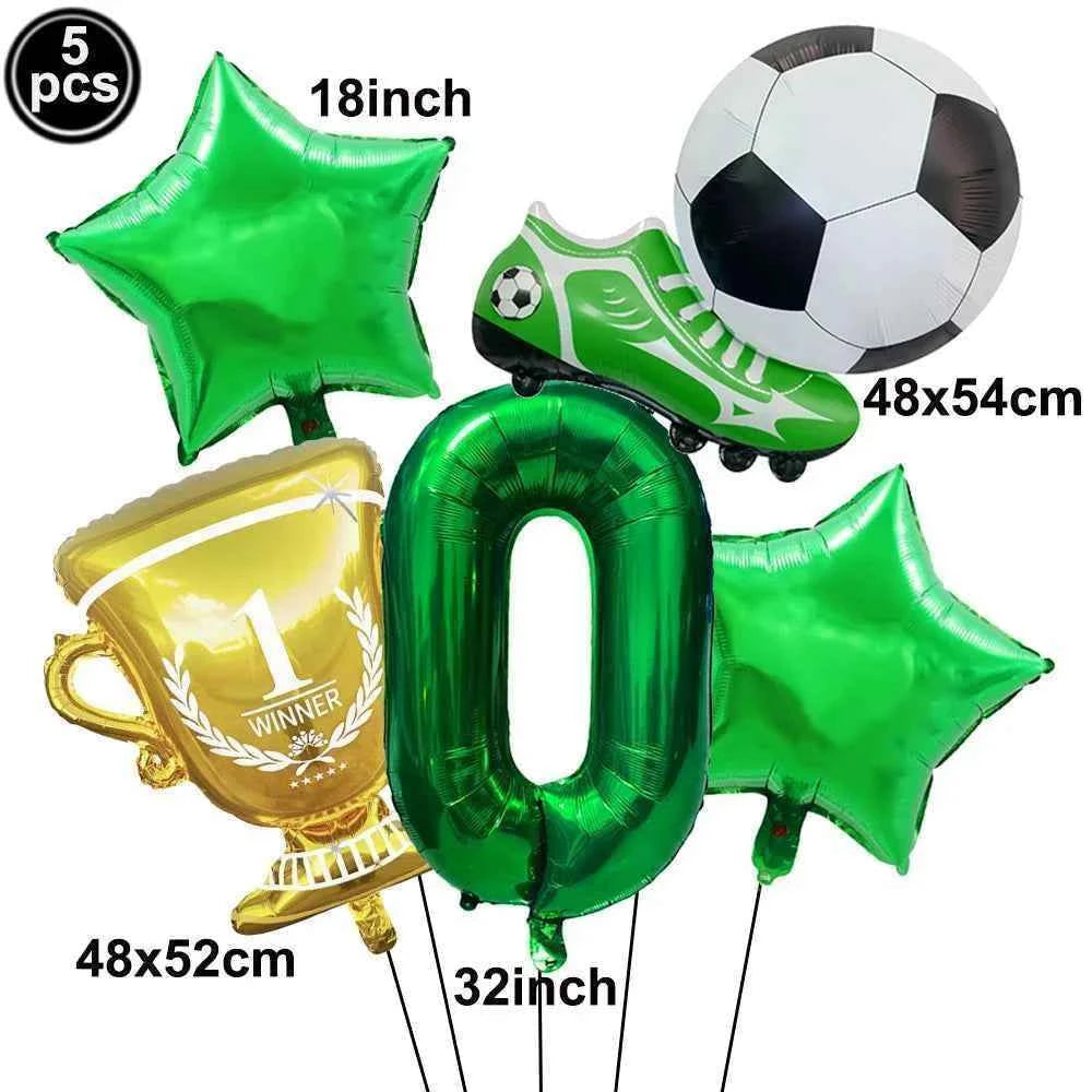 Soccer Party Decoration Balloons Soccer Balls Football Sneakers Trophy Foil Balloons for Birthday Sports Theme Party Supplies