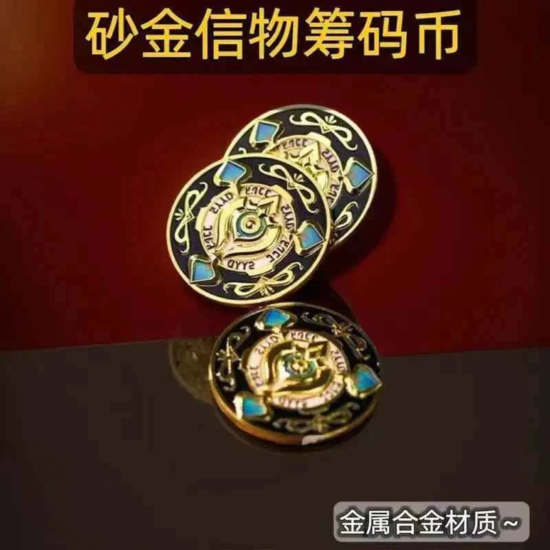Hot Honkai:Star Rail 3D Metal Embossed Coins Currency Aventurine's Token for Trailblazer Souvenir Cosplay Props Accessories Gift