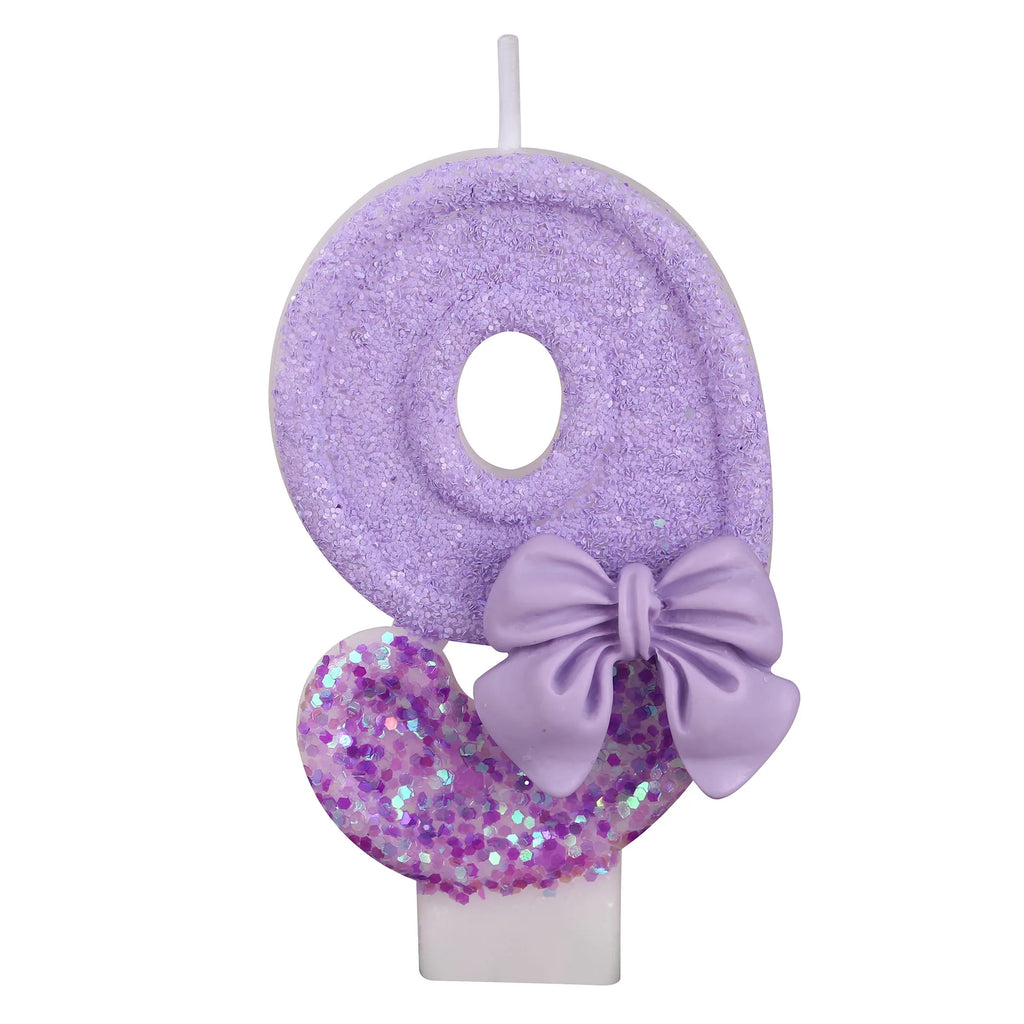 Digital candle purple bow birthday cake party candle birthday digital candle dinner candle