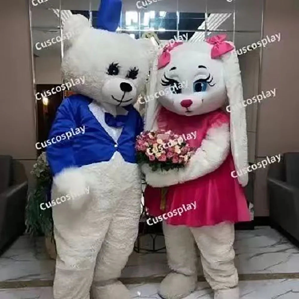 New Bear Mascot Costume Teddy Bear Easter Bunny Cartoon Doll Wedding Party Performance Costume Halloween Fancy Dress