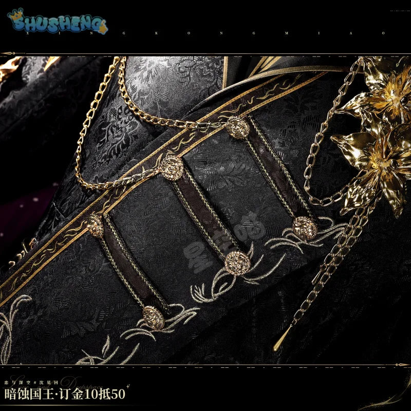 Love and Deepspace Xavier Rafayel Zayne Sylus Cosplay Costume The Dark Eclipse King Cloak Coat Prop Armor Crown Halloween Suit - Big Tim's Magic Emporium