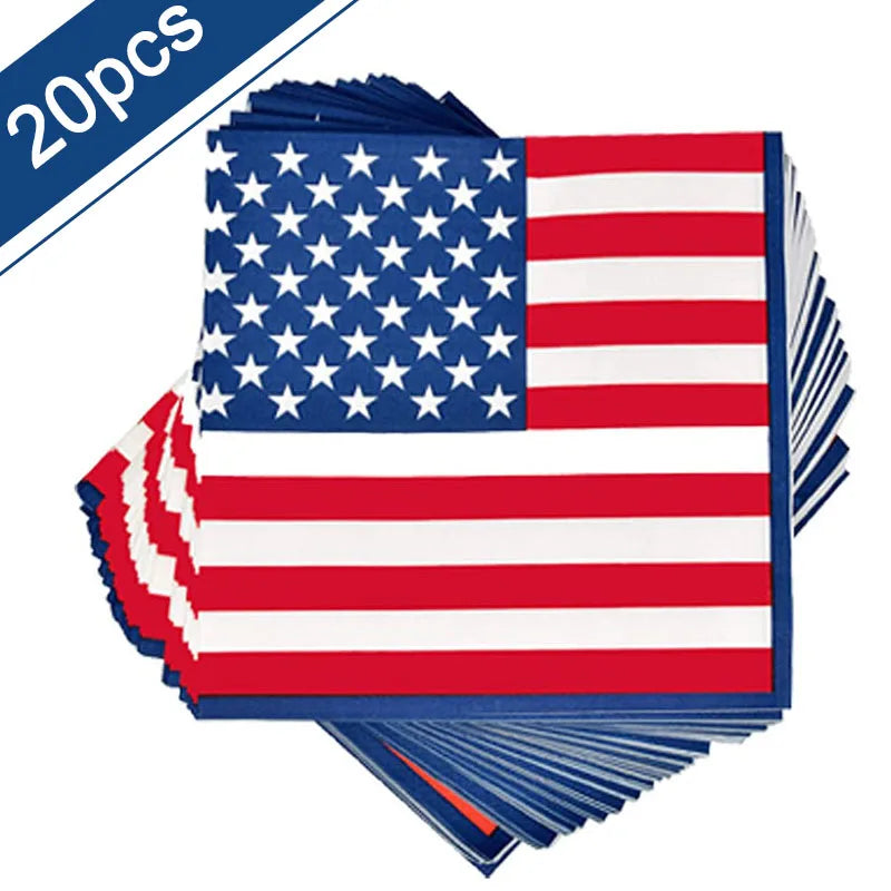 American Party Decorations Independence Day Supplies Banner Balloons Plates For USA 4th Of July Patriotic Theme Party Supplies