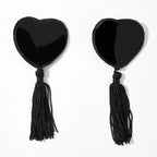 Sparkling Rhinestone Heart Pasties with Swinging Tassels Set