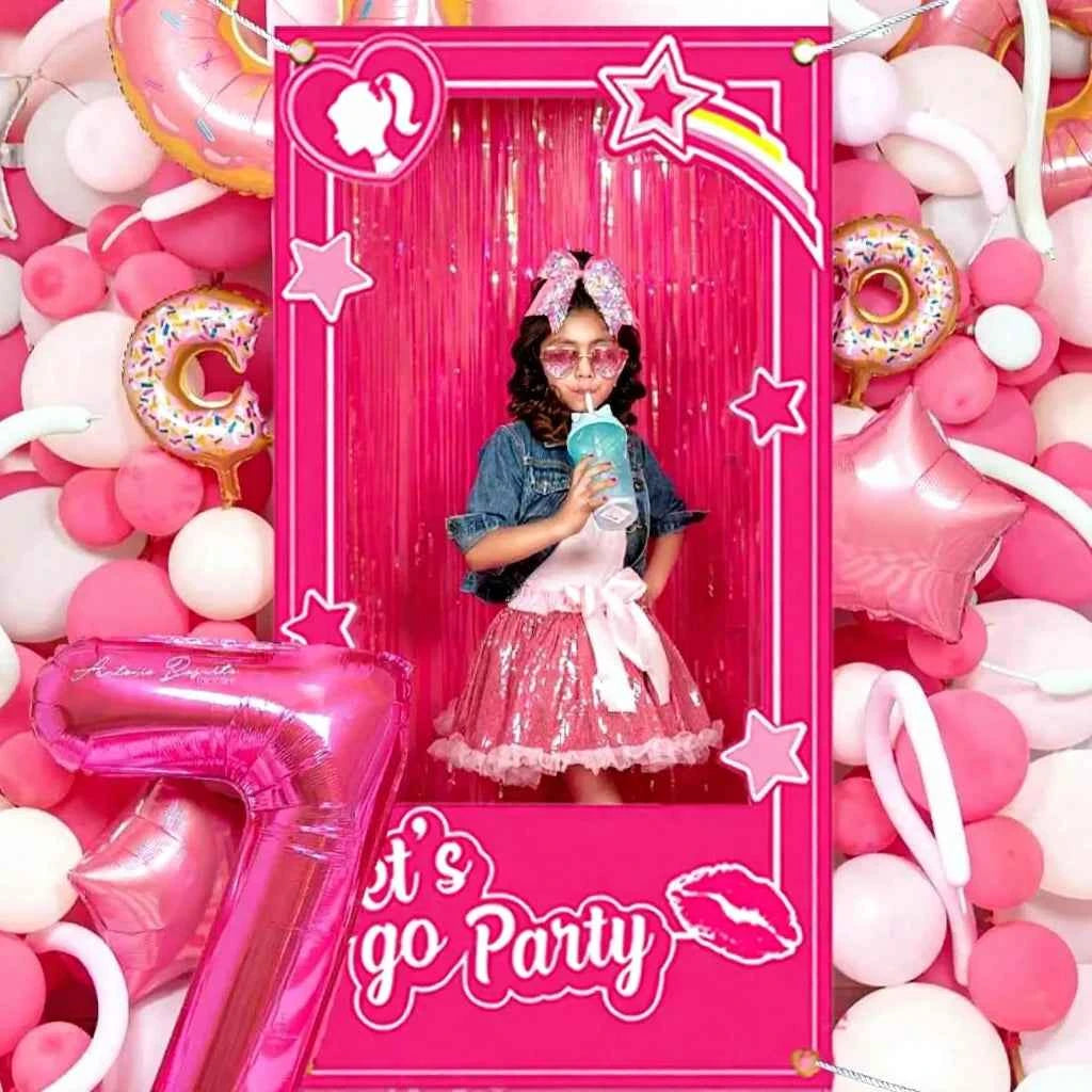 1pc Birthday Party Decoration Blue Pink Photo Booth Props Party For Girls And Boys Birthday Bridal Shower Party Photo Stand