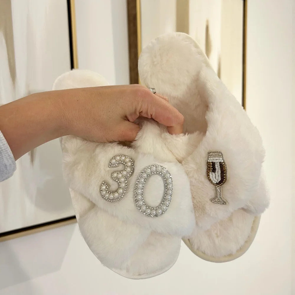 Birthday Slippers 18th 21th 30th 40th 50th 60th Birthday Gift Present for Mom Husband Wife Boyfriend Girlfriend Party Supplies