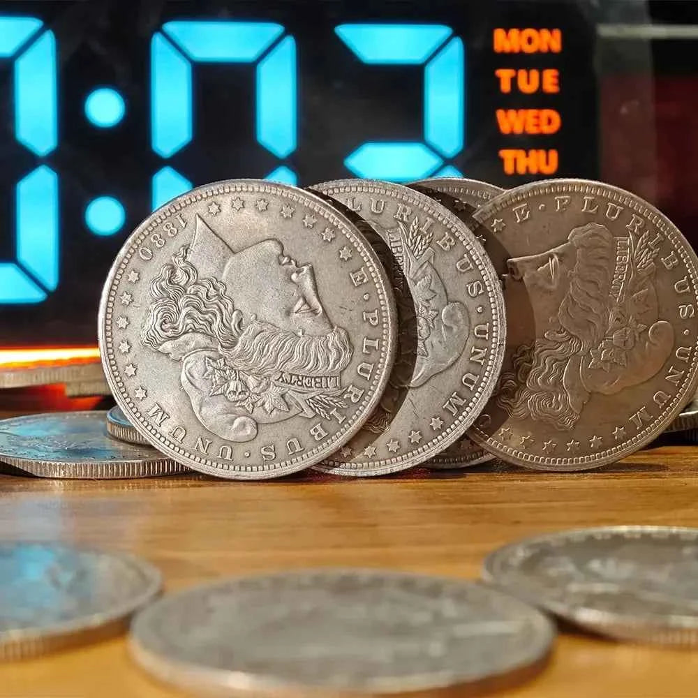 Steel Morgan Dollar Magic Trick - 1 Pcs 3.8cm Dia Appearing/Disappearing Coin Props Accessories - Big Tim's Magic Emporium