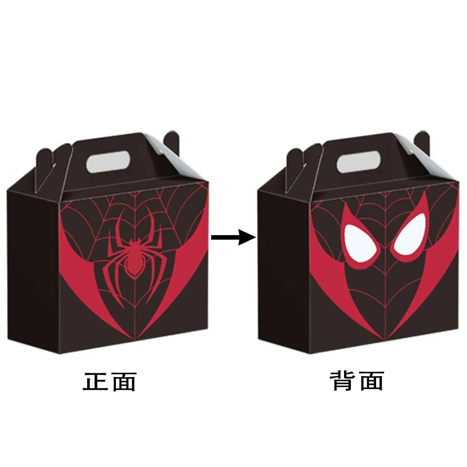 New Spider Man Cartoon Party Gift Box Handle Spider Web Printed Candy Gift Packaging Festival Party