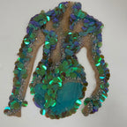 Vintage-Inspired Sequins AB Rhinestones Leotard Costume