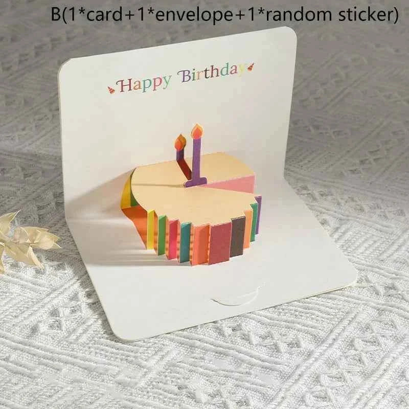 Birthday Greeting Cards 3D Pop Up Gift Card Gift Cards with Envelope Wedding Decorations for Tables Greeting Cards Gift Card