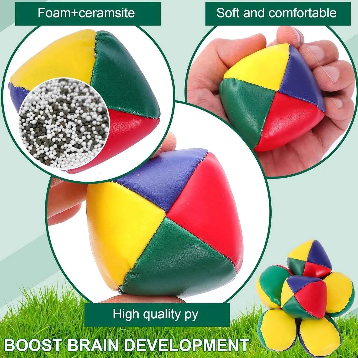 6 PCS Juggling Balls for Beginners Soft Juggle Ball Kit Easy-to-Handle Mini Juggling Balls Perfect for Fun and Stress Relief - Big Tim's Magic Emporium