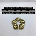 Chinese Feng Shui Lucky Coins Old Ancient Long Life Wealth Guarantee Copper Coin Enhancement Collection Gift Home Decor Ornament