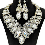 Rhinestone Drop Necklace & Earring Set