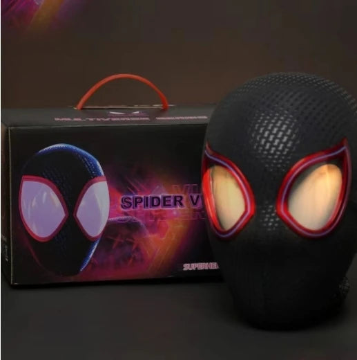 1:1 Mascara Miles Spider-Man Headgear Cosplay Moving Eyes Electronic Mask Remote Control Toys Cosplay costume  Adults Kids Gift