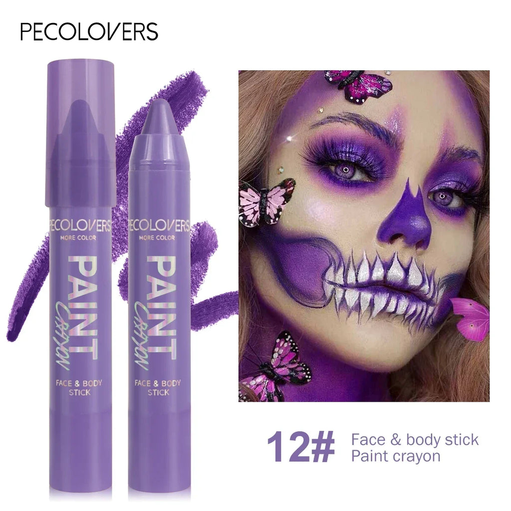 1PC Face and Body Paint Sticks - Sweatproof,  Long-lasting, Matte Finish, Multi-color Suitable for Parties