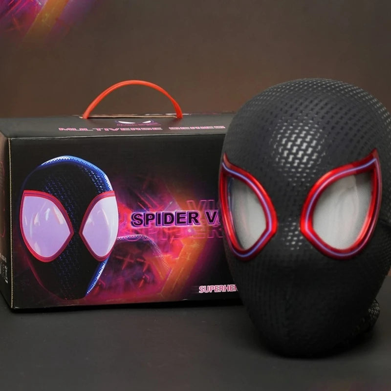 1:1 Mascara Miles Spider-Man Headgear Cosplay Moving Eyes Electronic Mask Remote Control Toys Cosplay costume  Adults Kids Gift
