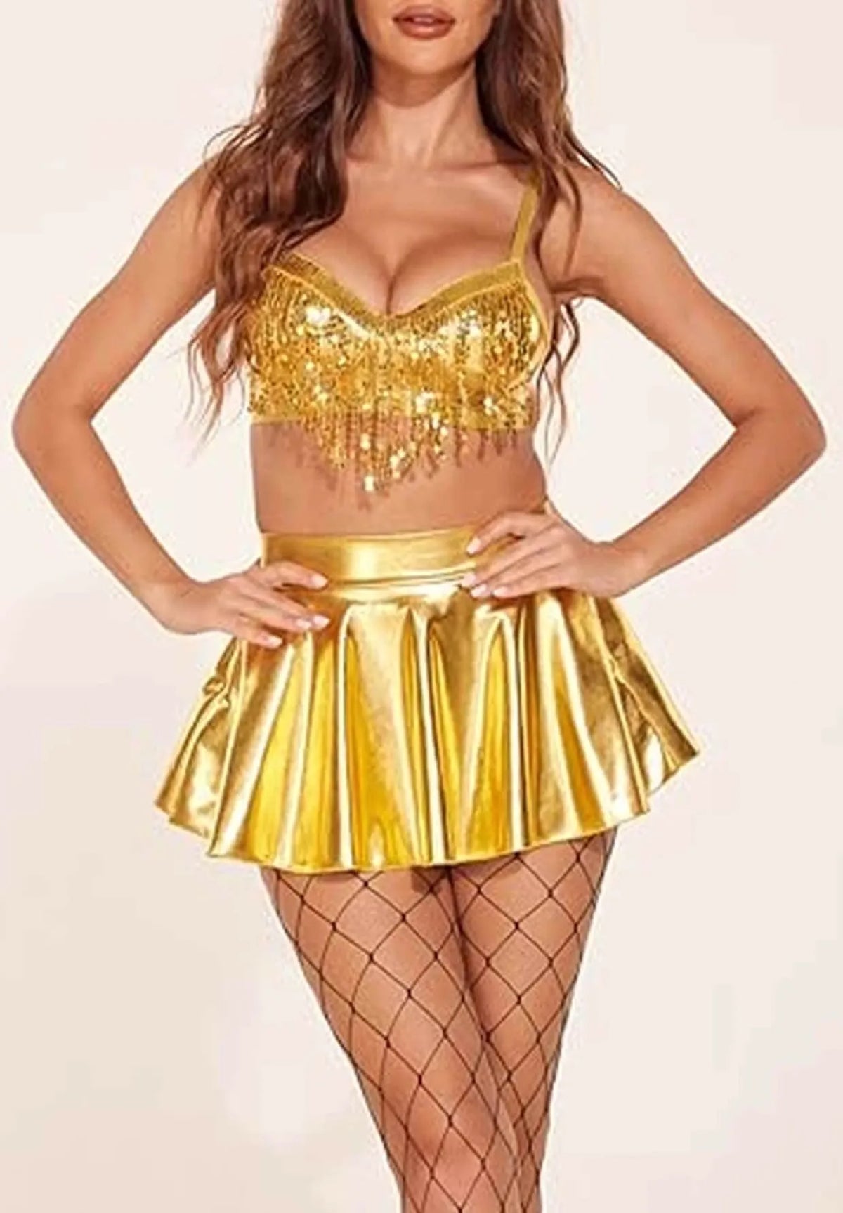 Music Festival Silver Tassel Sequin Bikini Dress Sexy Women's Stage Bar Nightclub Singer Role Playing Performance Costume Set