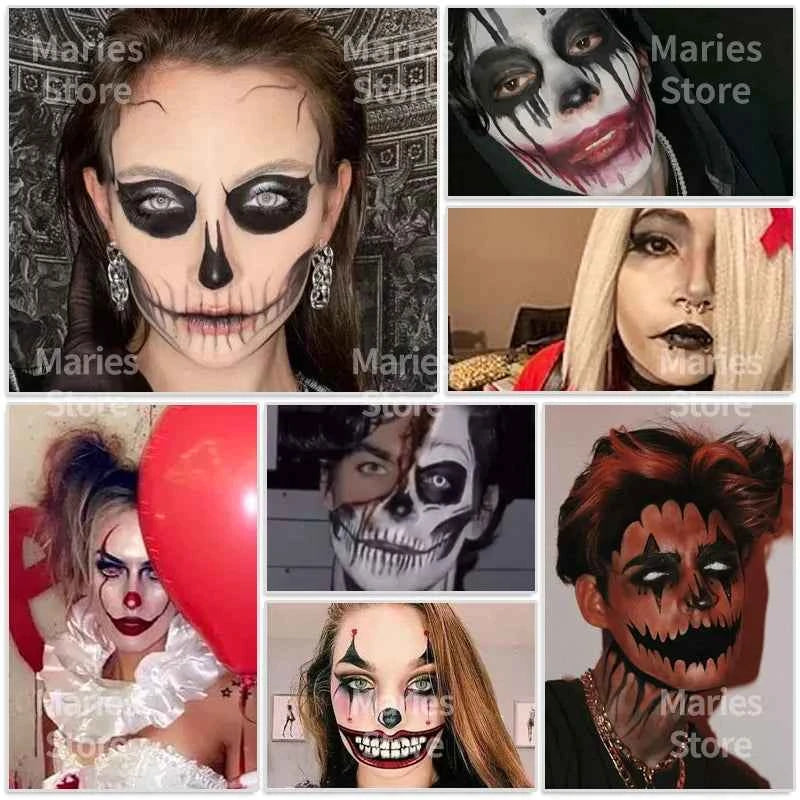 30g White Black Red Paint Water Based Makeup,Single Color for Adults for Skull,Witch,Goth,Cosplay,Halloween,Christmas,Party