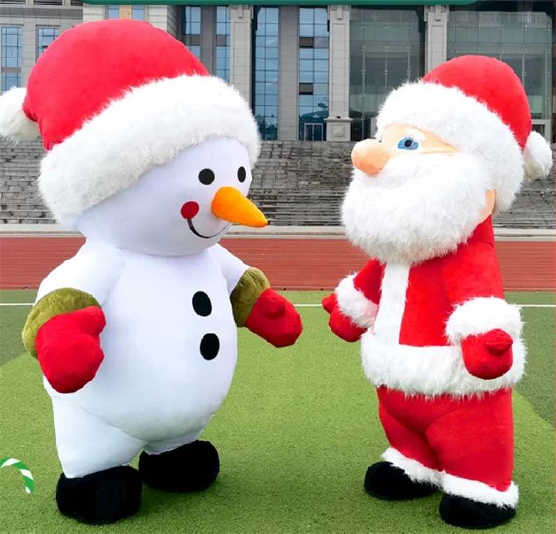 Inflatable Santa Claus Snowman Deer Mascot Costume Adult Fancy Dress Christmas Party Kawaii Mascot Costume Carnival Costumes - Big Tim's Magic Emporium