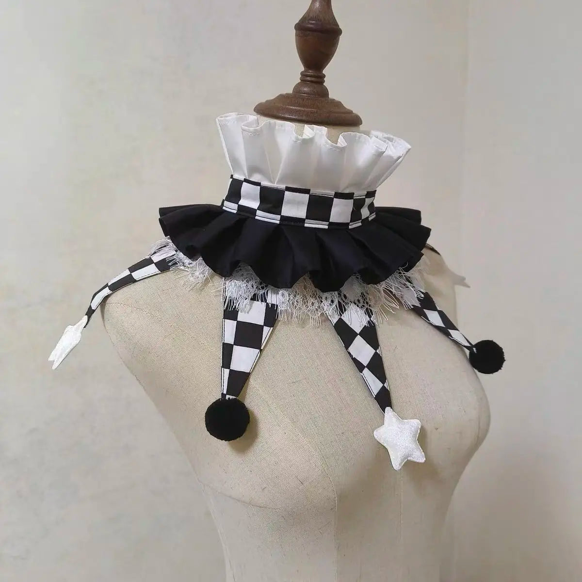 Handmade Halloween Colorful Clowns Chocker Cute Wear Fairy Tale Style Clown Collar Cos Stage Clown Ruff Collars - Big Tim's Magic Emporium