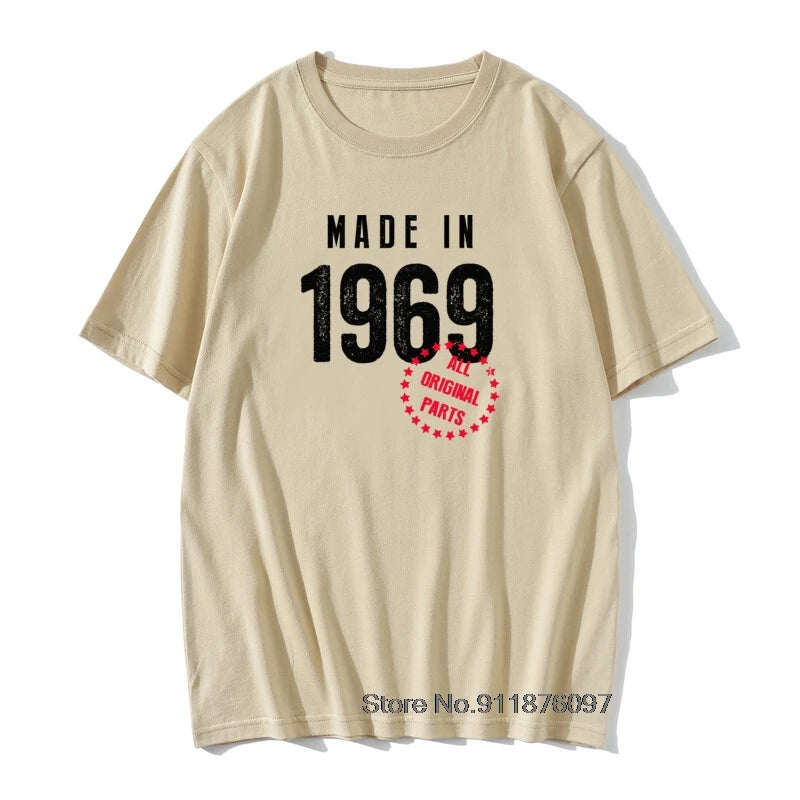 Funny T shirt Husband Birthday Gift 100% Cotton Retro TShirts 1965 1966 1967 1968 1969 Vintage Print Man Round Neck Clothes - Big Tim's Magic Emporium
