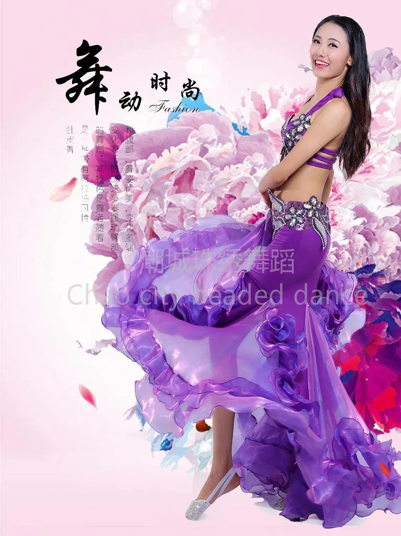 Customized Halloween Belly Dance Costume Set | Exotic Dancewear with Big Skirt - Big Tim's Magic Emporium