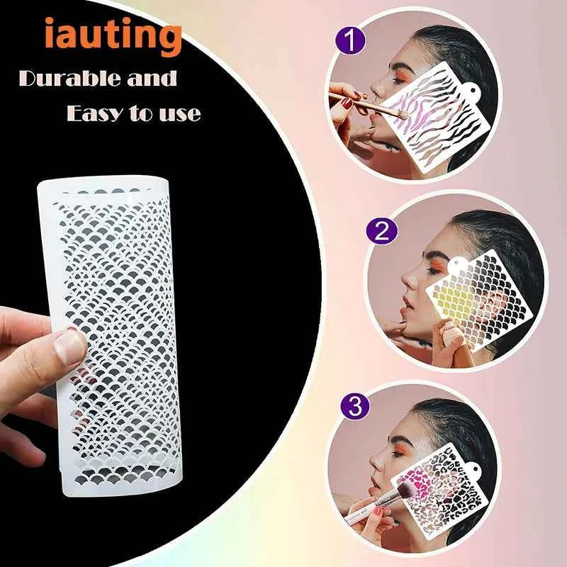 Hot Sale Fish Scale Stencil Face Painting Stencils Stencils For Painting Makeup Stencil Reusable Face Paint Stencils