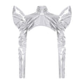 Metallic Shoulder Armor Shrug Crop Top & Sleeves Futuristic Pauldron Stage Costume