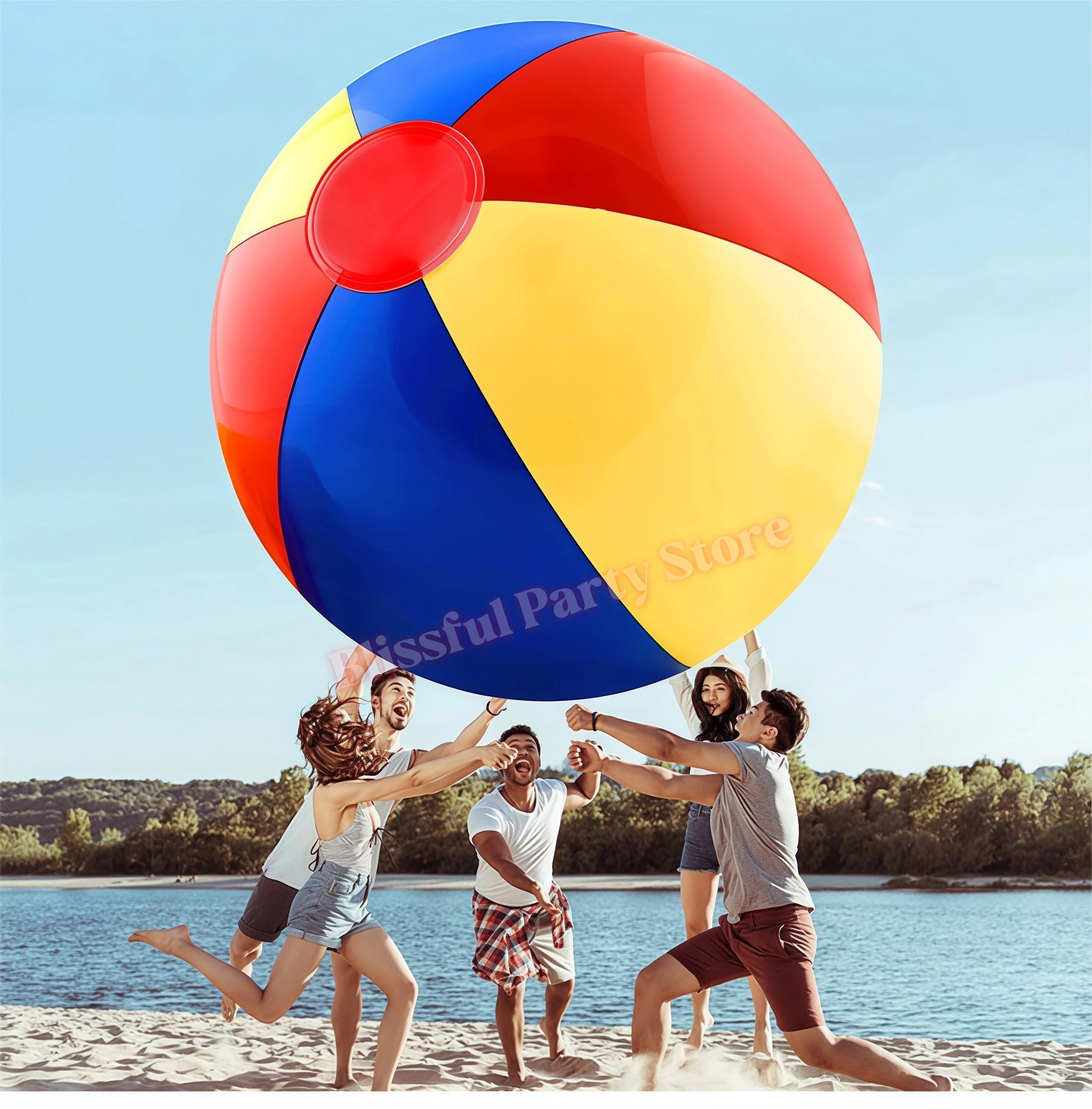 Inflated Large Pvc Soccer Ball Football Beach Balloons Water Party Swimming Pool Kindergarten Outdoor Games Supplies Party Props