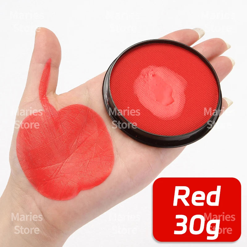30g White Black Red Paint Water Based Makeup,Single Color for Adults for Skull,Witch,Goth,Cosplay,Halloween,Christmas,Party