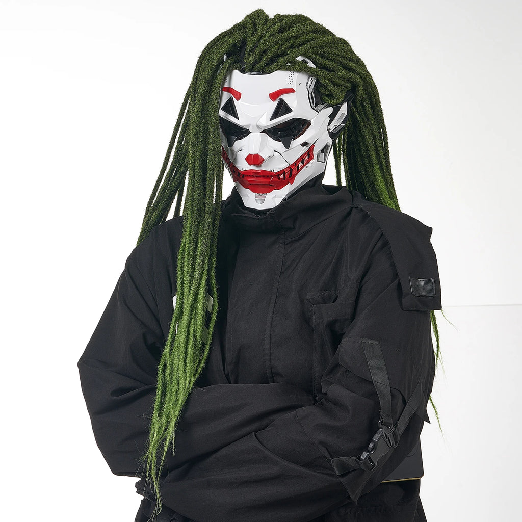 Joker Masks Cyberpunk Masks Clown Braids 2d Cosplay Resin Custom Products Halloween Anime Role-Playing Props And Gifts Toys - Big Tim's Magic Emporium