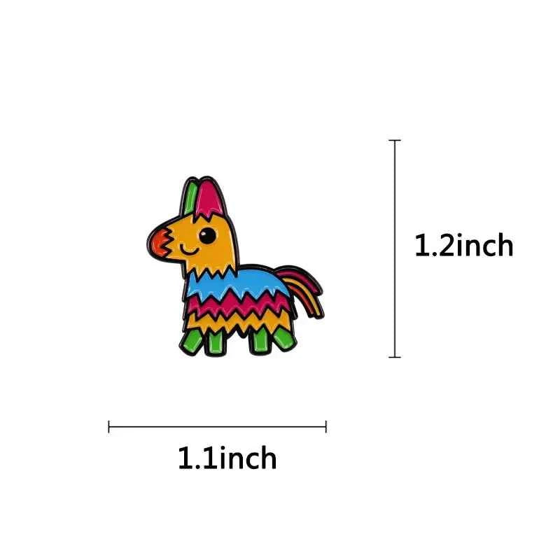 Multicolor Donkey Pinata Enamel Pin Badge Rainbow Pinatas for Kids Game Party Fashion Jewelry