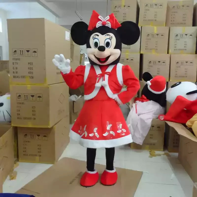 Mickey & Minnie Mouse Santa Mascot Costume | Adult Holiday Cosplay & Event Outfit - Big Tim's Magic Emporium