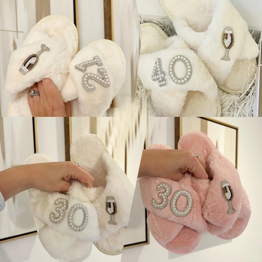 Birthday Slippers 18th 21th 30th 40th 50th 60th Birthday Gift Present for Mom Husband Wife Boyfriend Girlfriend Party Supplies